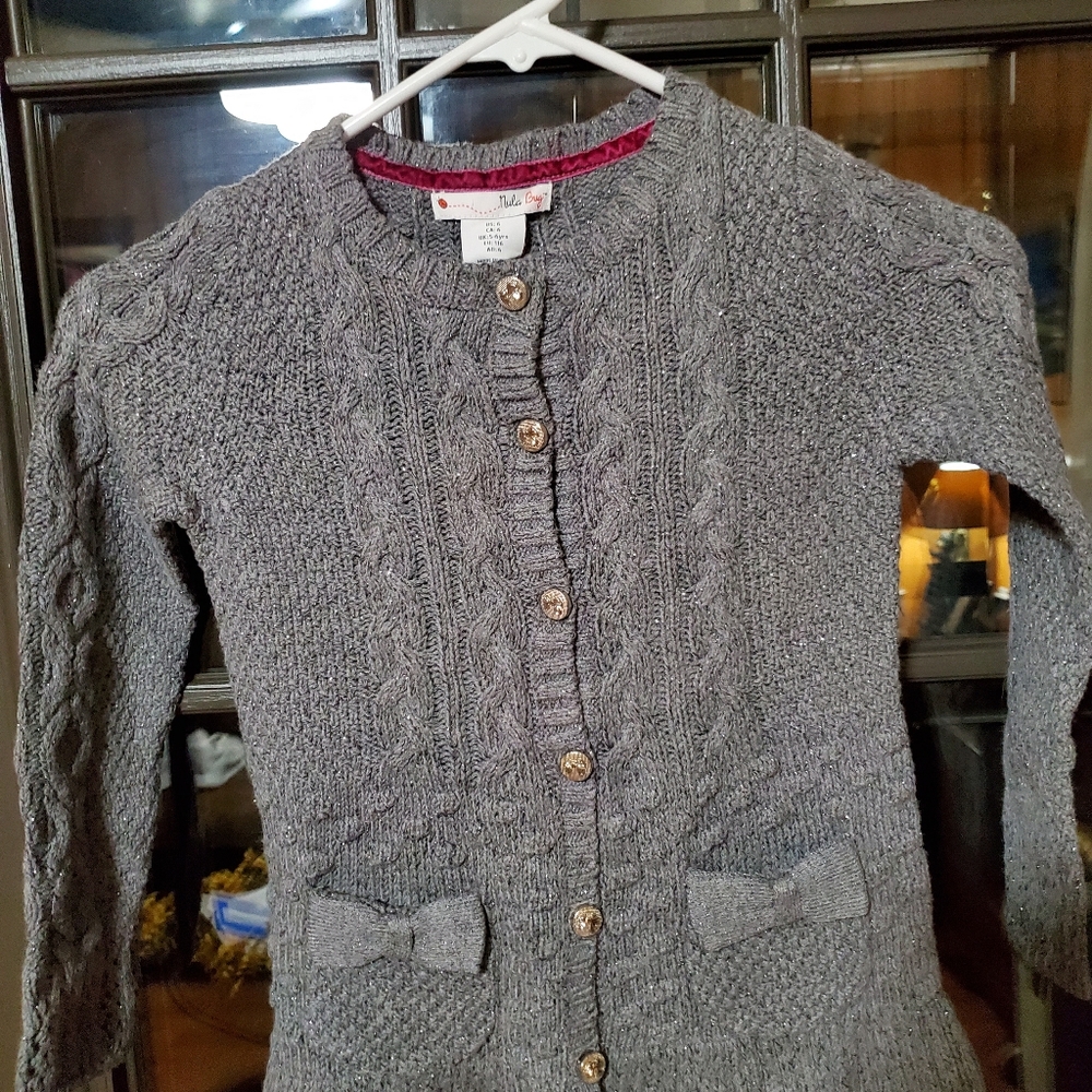 Gorgeous Girls Grey Sweater,New,Size 6 Brand Nula Bug Warm!